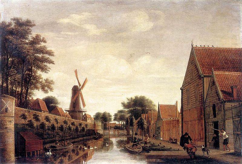 The Delft City Wall with the Houttuinen, unknow artist